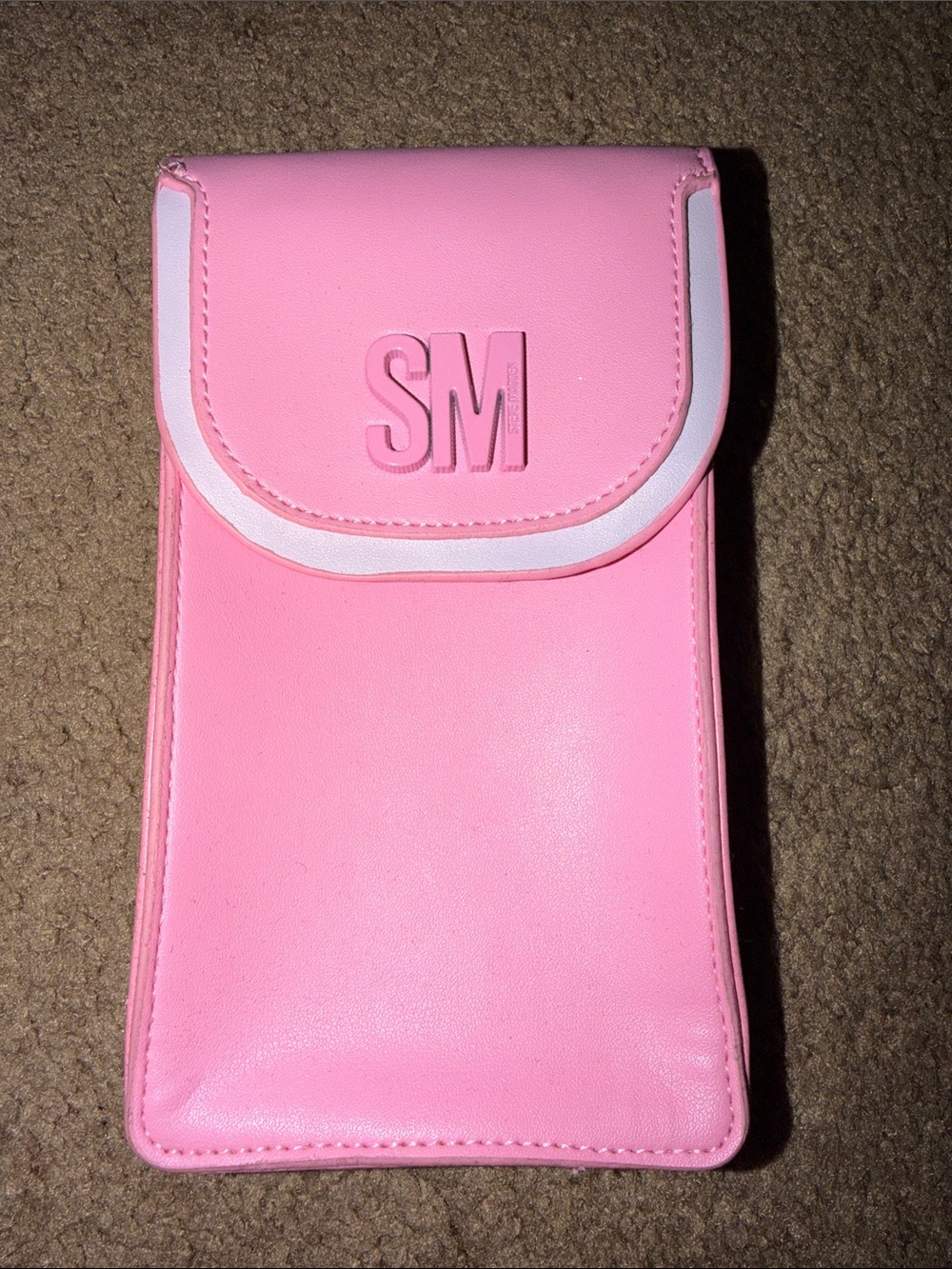 Steve Madden Pink Quilted Crossbody with Multicolor Logo Strap - Picture 4 of 8